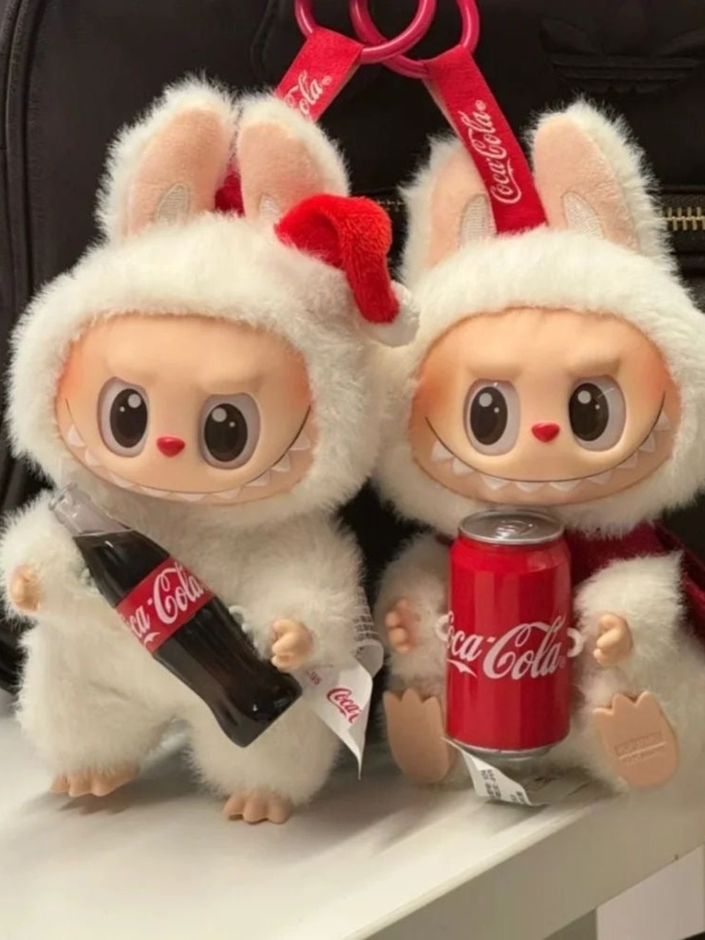 Coca-Cola Series plush toy,the "Happy Factor" Labubu With miniature Coke can. - Picture 3 of 9